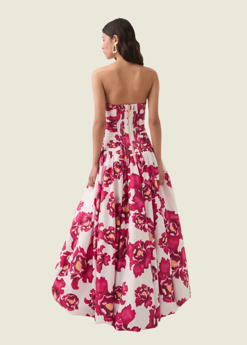 Aje Pink Floral Violette Bubble Hem Maxi Dress hover image