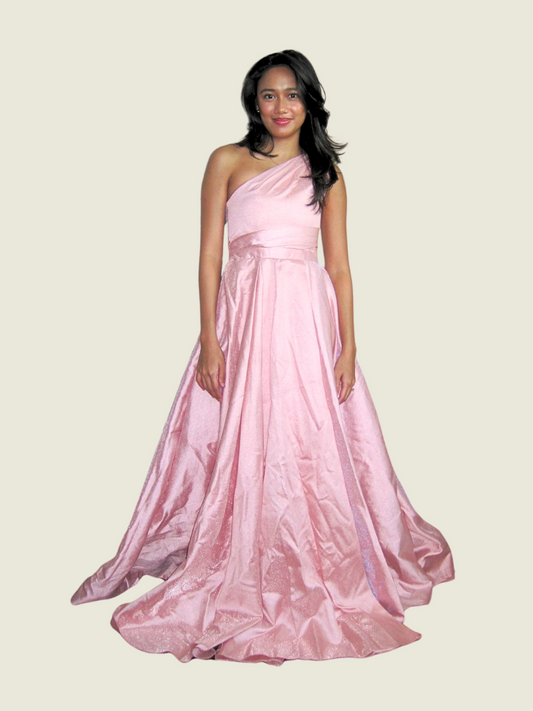 Amonn Velasco Custom Pink One Shoulder Gown