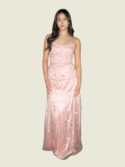 Andrea Mari Pink 2 Way Maxi to Mini Dress