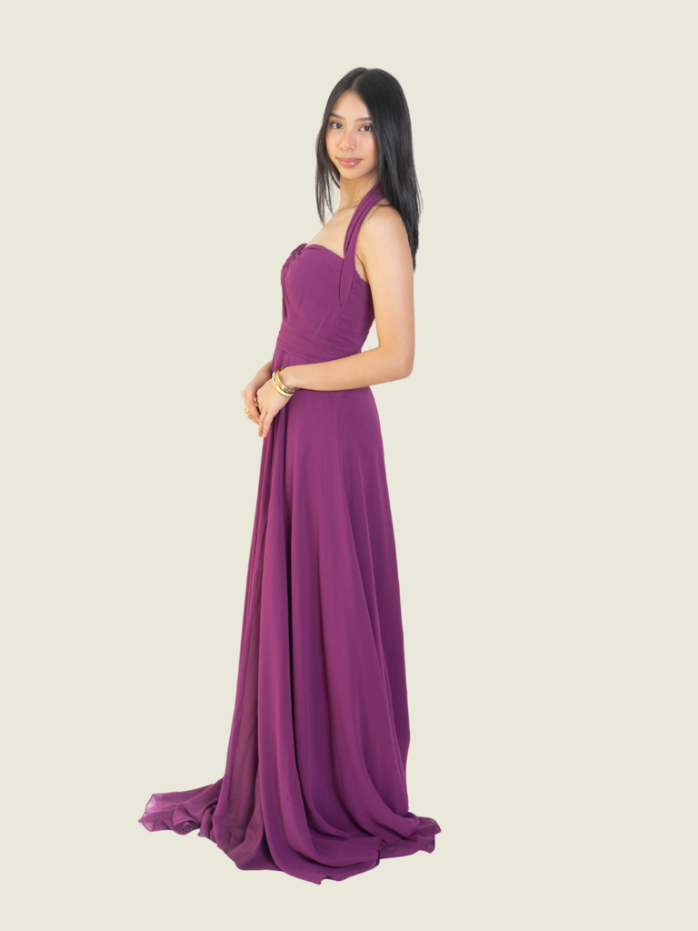 Andrea Tetangco Custom Purple Halter Gown