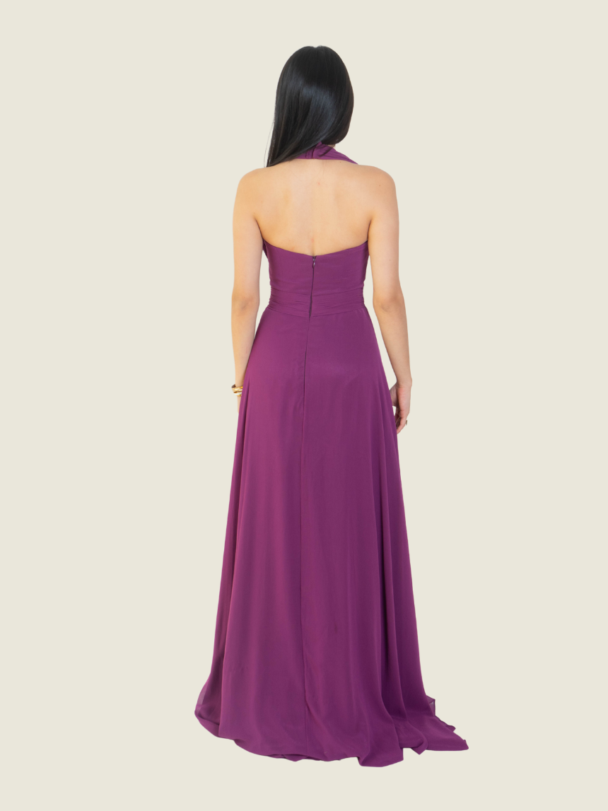Andrea Tetangco Custom Purple Halter Gown