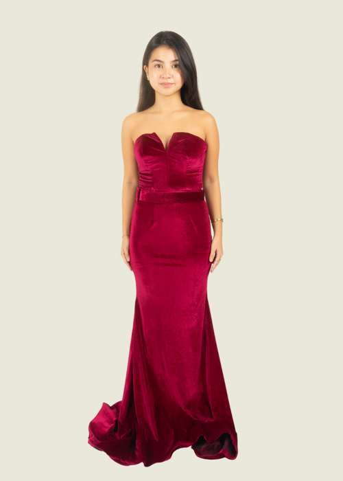 Andrea Tetangco Custom Red Velvet Gown