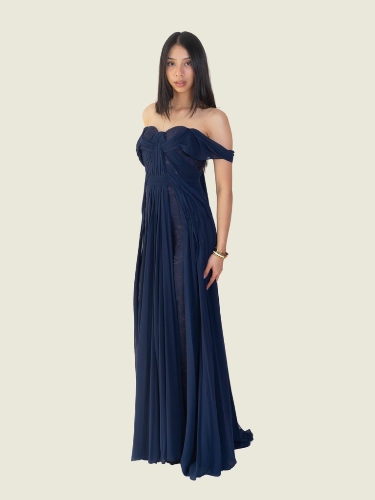 Anthony Ramirez Custom Blue Lace Gown