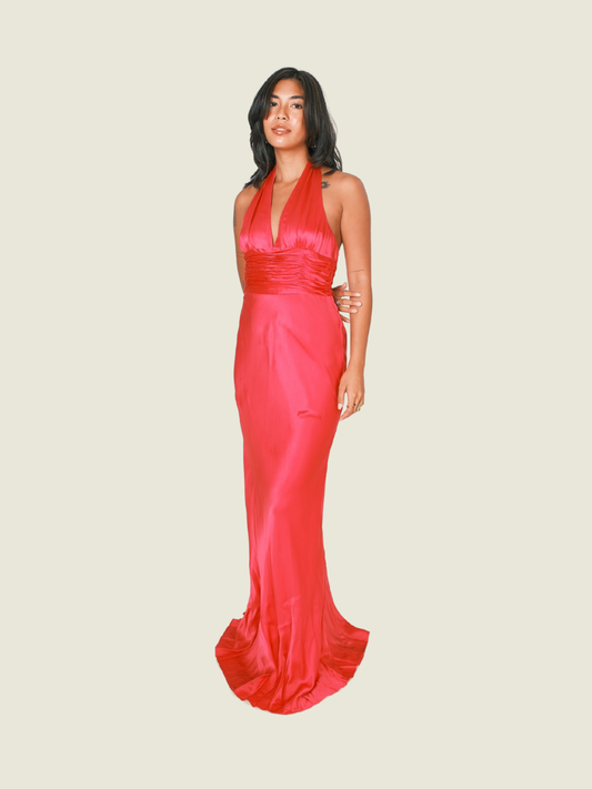 Apell Boutique Pink Halter Gown