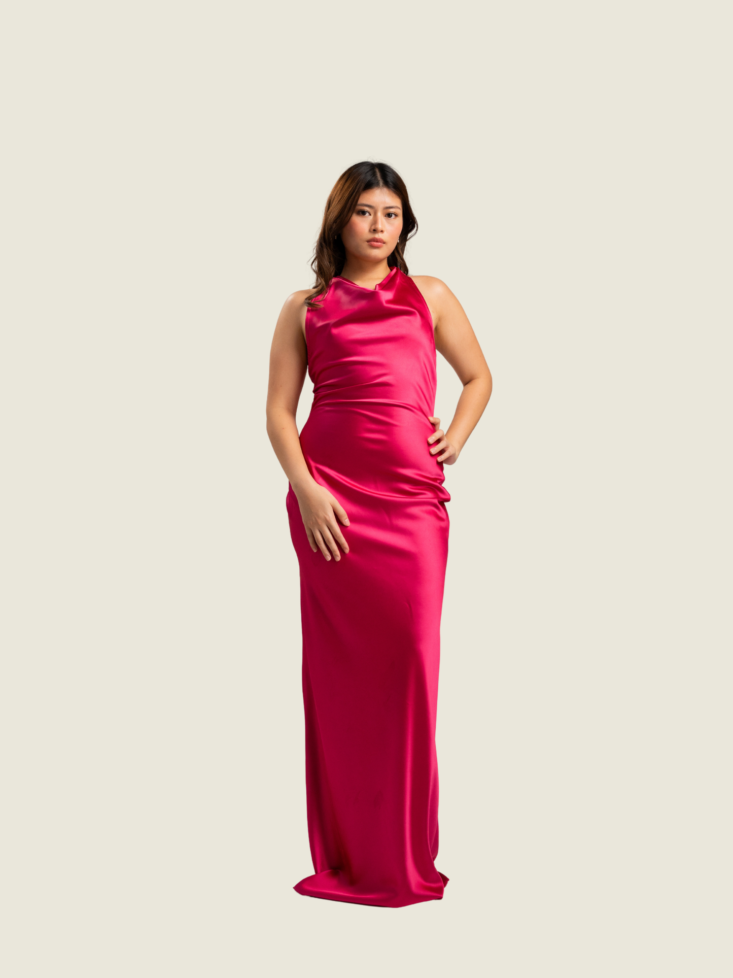 Apogee Anais Halter Maxi Dress (Pink)