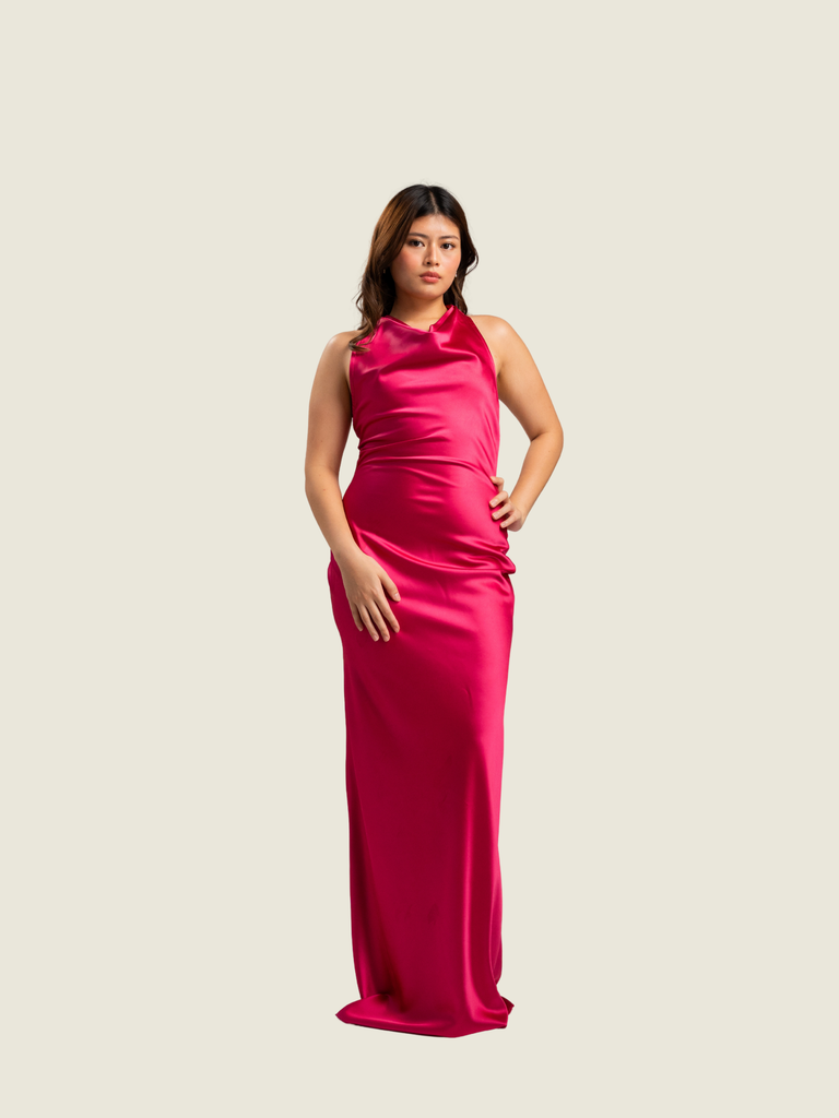 Apogee Anais Halter Maxi Dress (Pink)