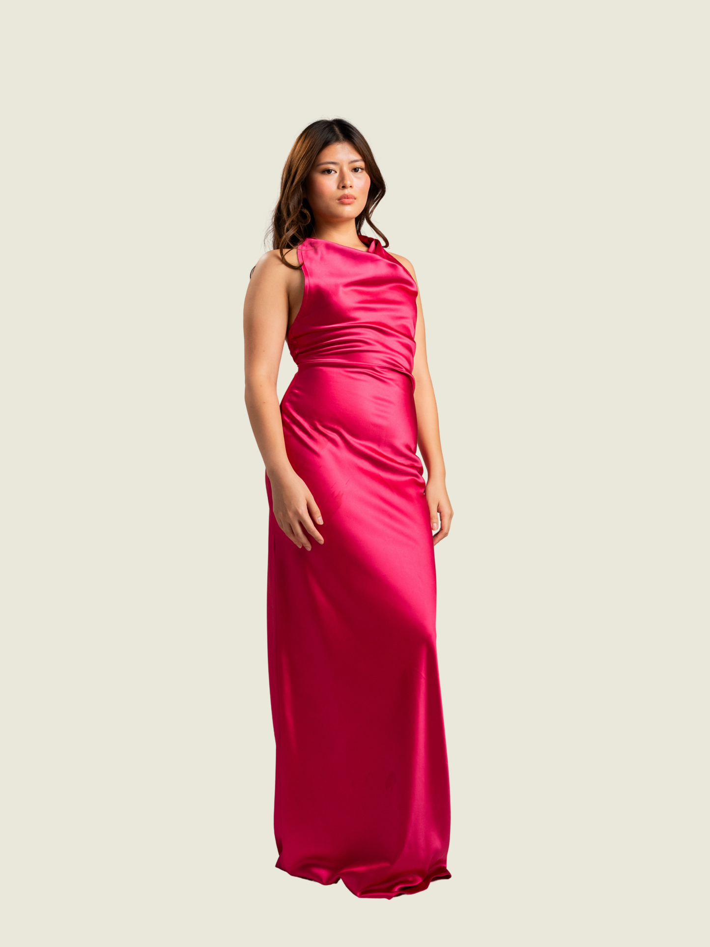 Apogee Anais Halter Maxi Dress (Pink)