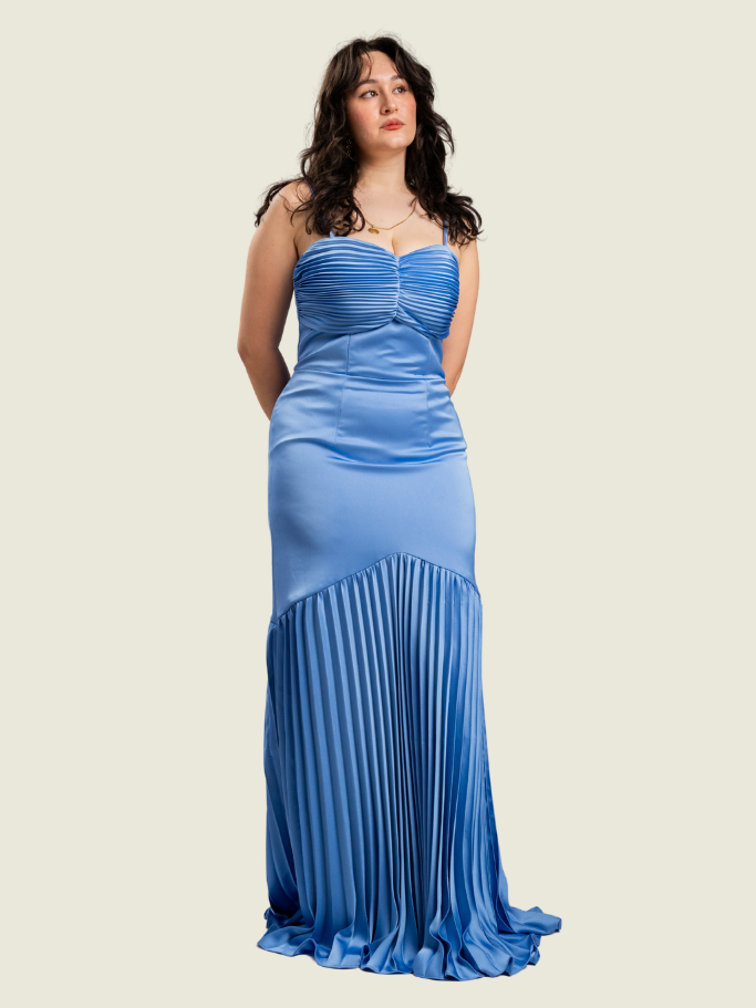 Apogee Astraea Corset Powder Blue Maxi Dress