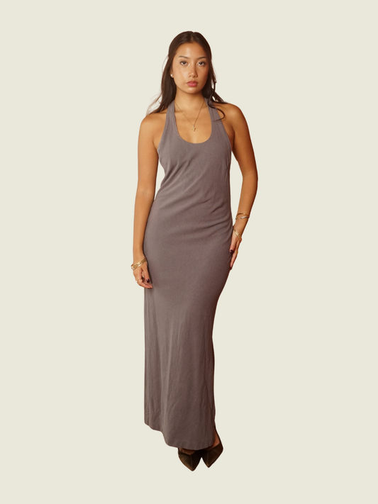 Araw the Line Gray Melfi Maxi Dress (S)