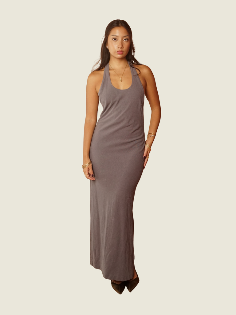 Araw the Line Gray Melfi Maxi Dress (S)