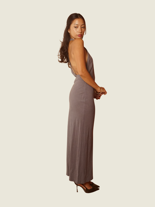 Araw the Line Gray Melfi Maxi Dress (S)