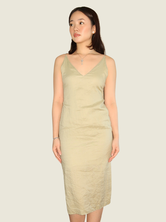 Araw the Line Green V Neck Dress