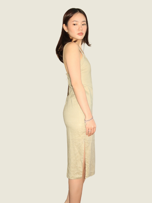 Araw the Line Green V Neck Dress