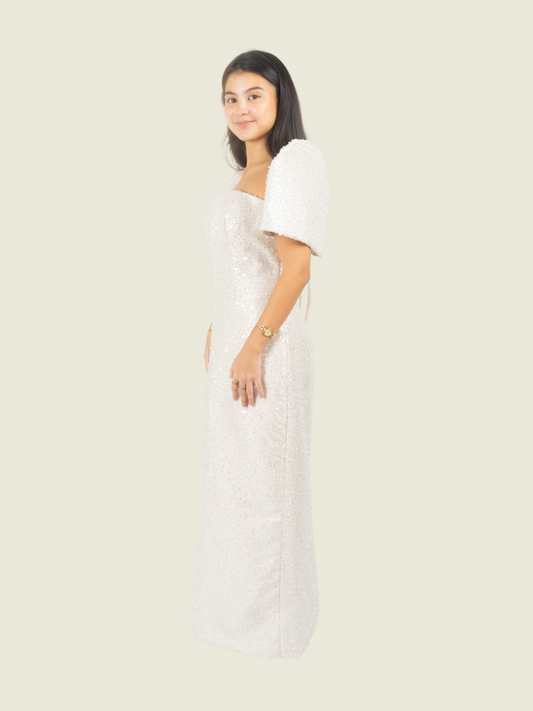 Atelier Carlene Custom Beaded White Filiniana