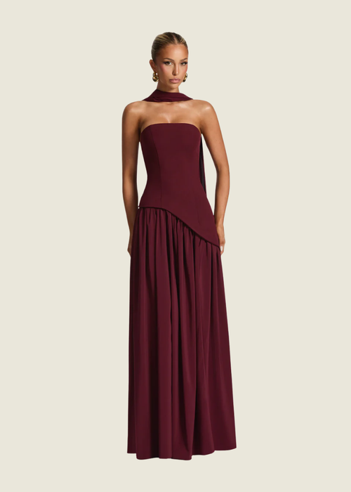 BABYBOO Burgundy Maliyah Maxi Dress