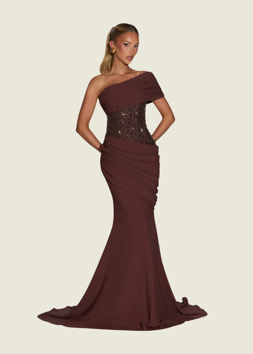 BABYBOO Plum Brown Ellora Gown