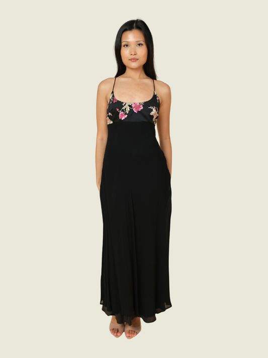 Bebe Black Floral Dress
