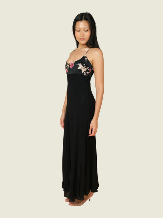 Bebe Black Floral Dress