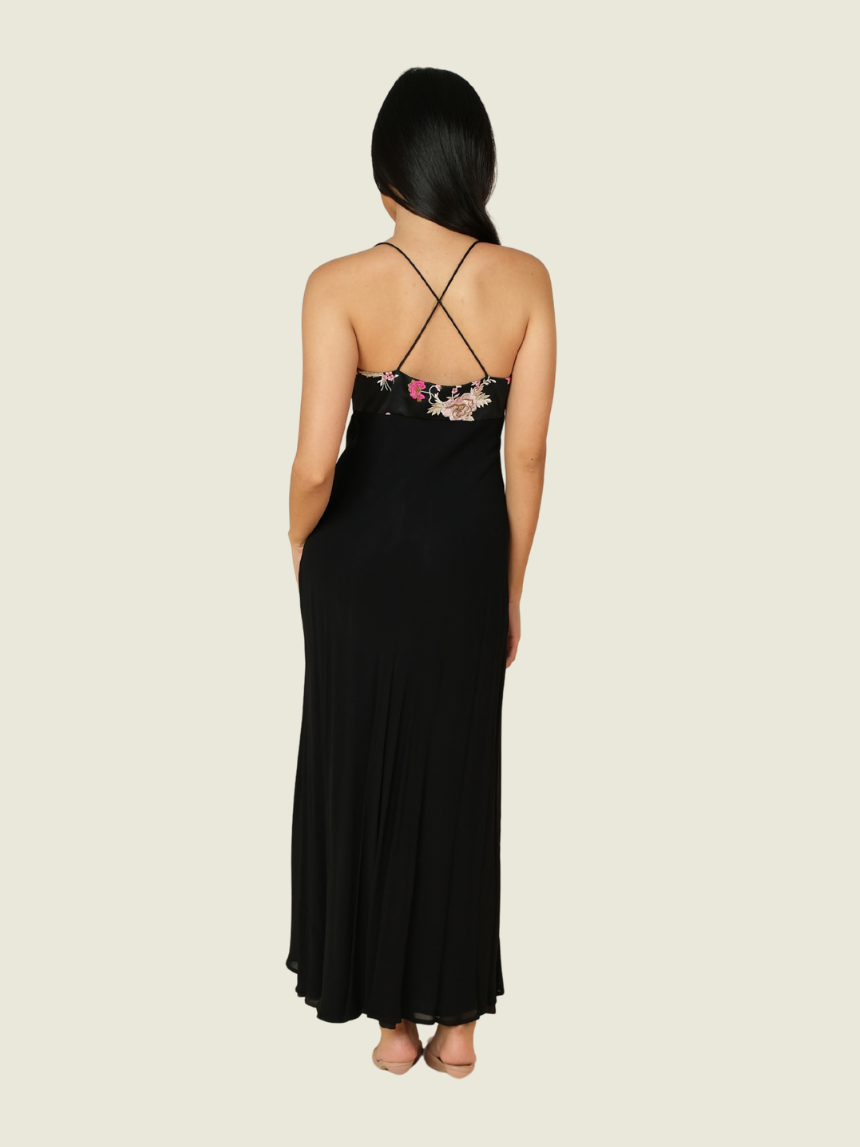 Bebe Black Floral Dress