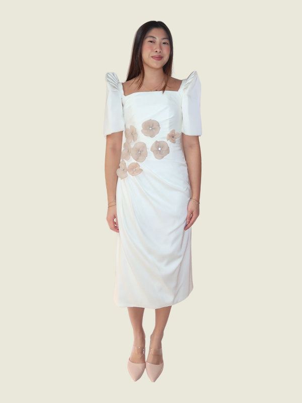 By Latisha Custom White Modern Filipiniana