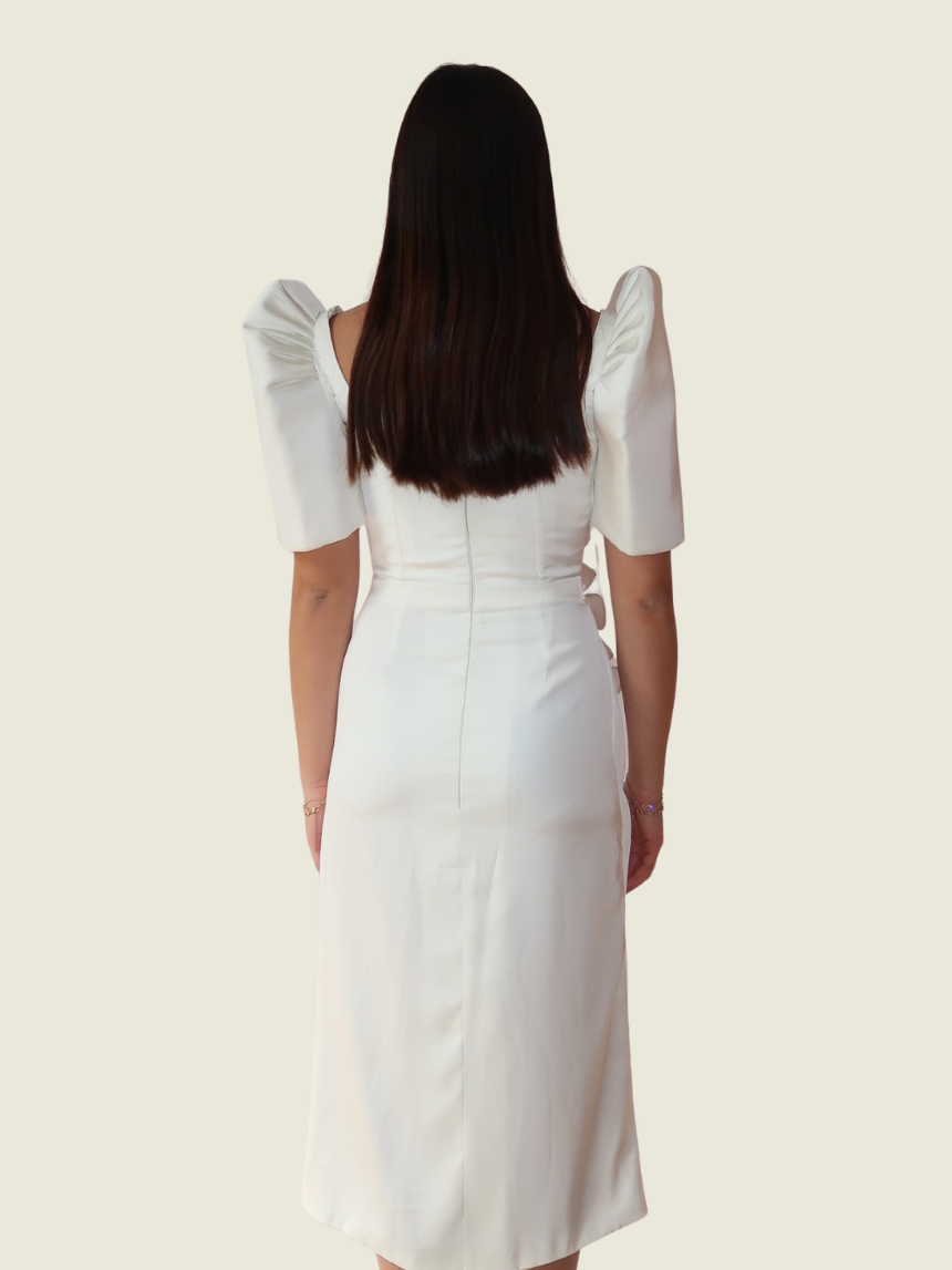 By Latisha Custom White Modern Filipiniana