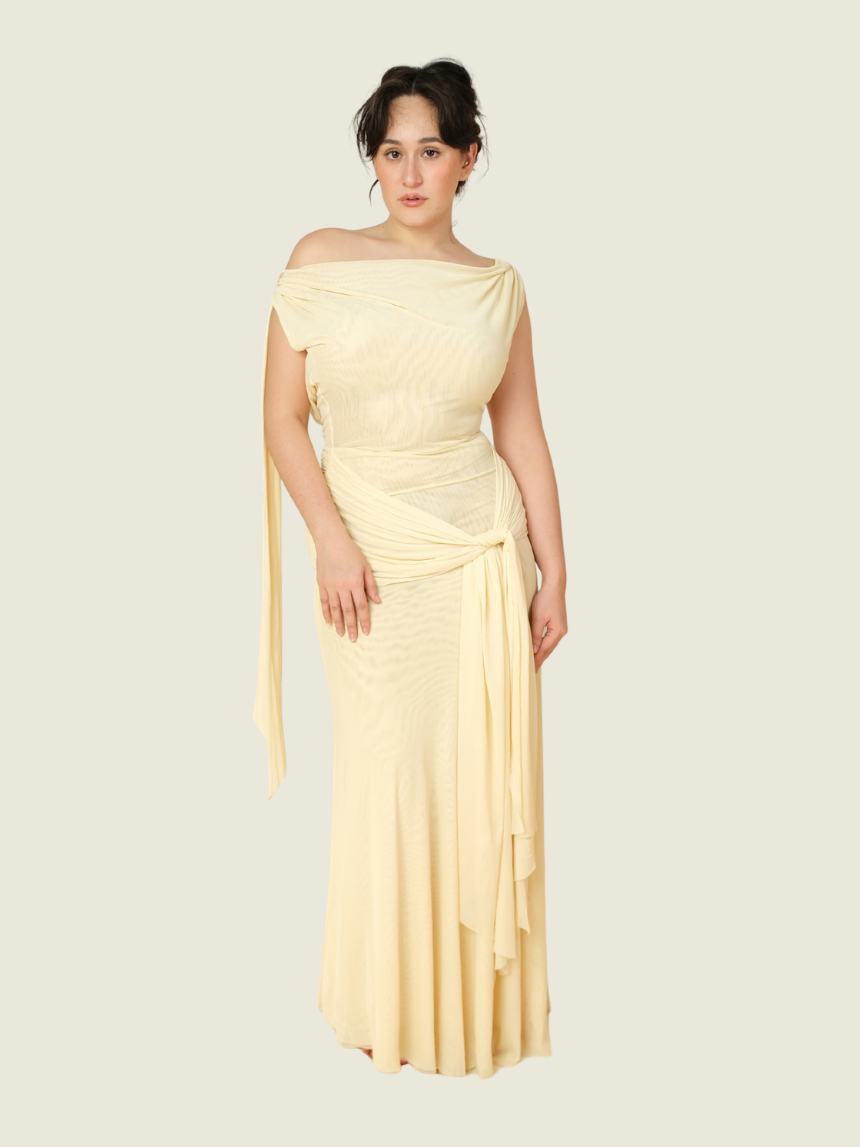 COCOSIN The Solene Drape Maxi Dress (M)