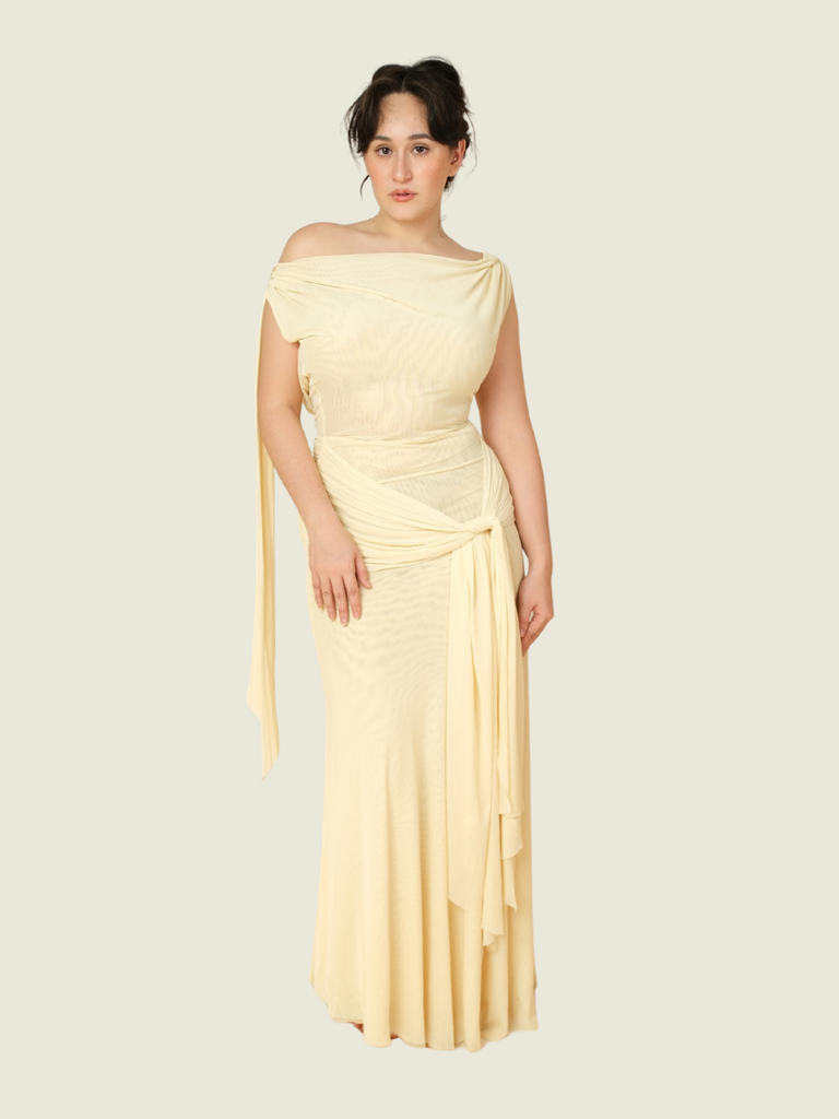 COCOSIN The Solene Drape Maxi Dress (M)