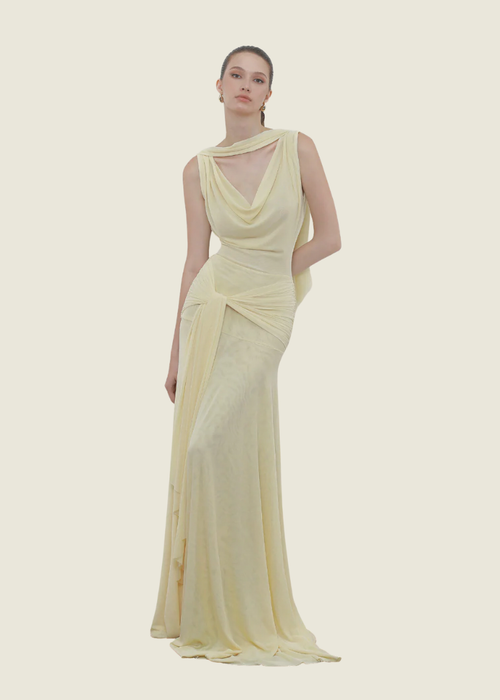 COCOSIN The Solene Drape Maxi Dress
