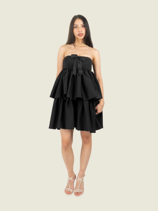 Chris Nick Black Baby Doll Layered Dress