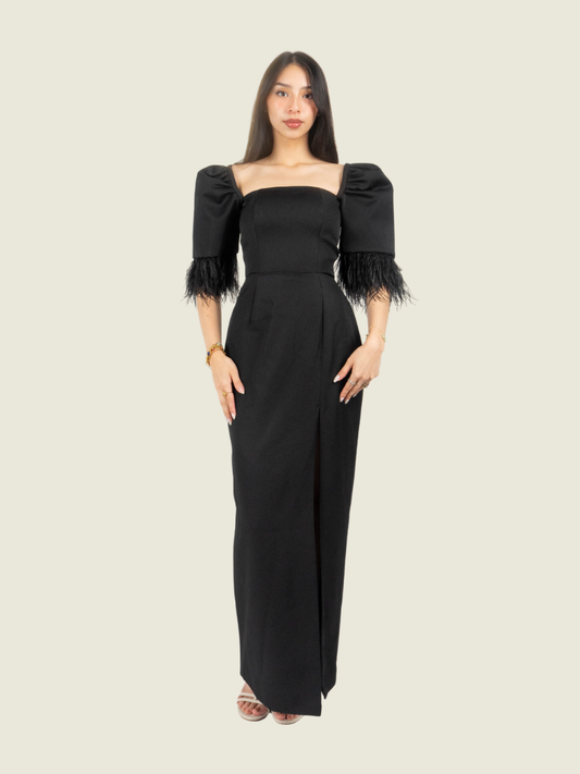 Chris Nick Black Filipiniana Long Dress