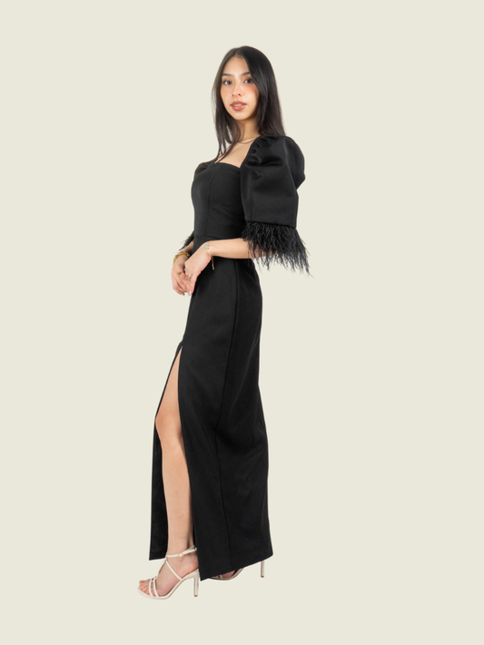 Chris Nick Black Filipiniana Long Dress