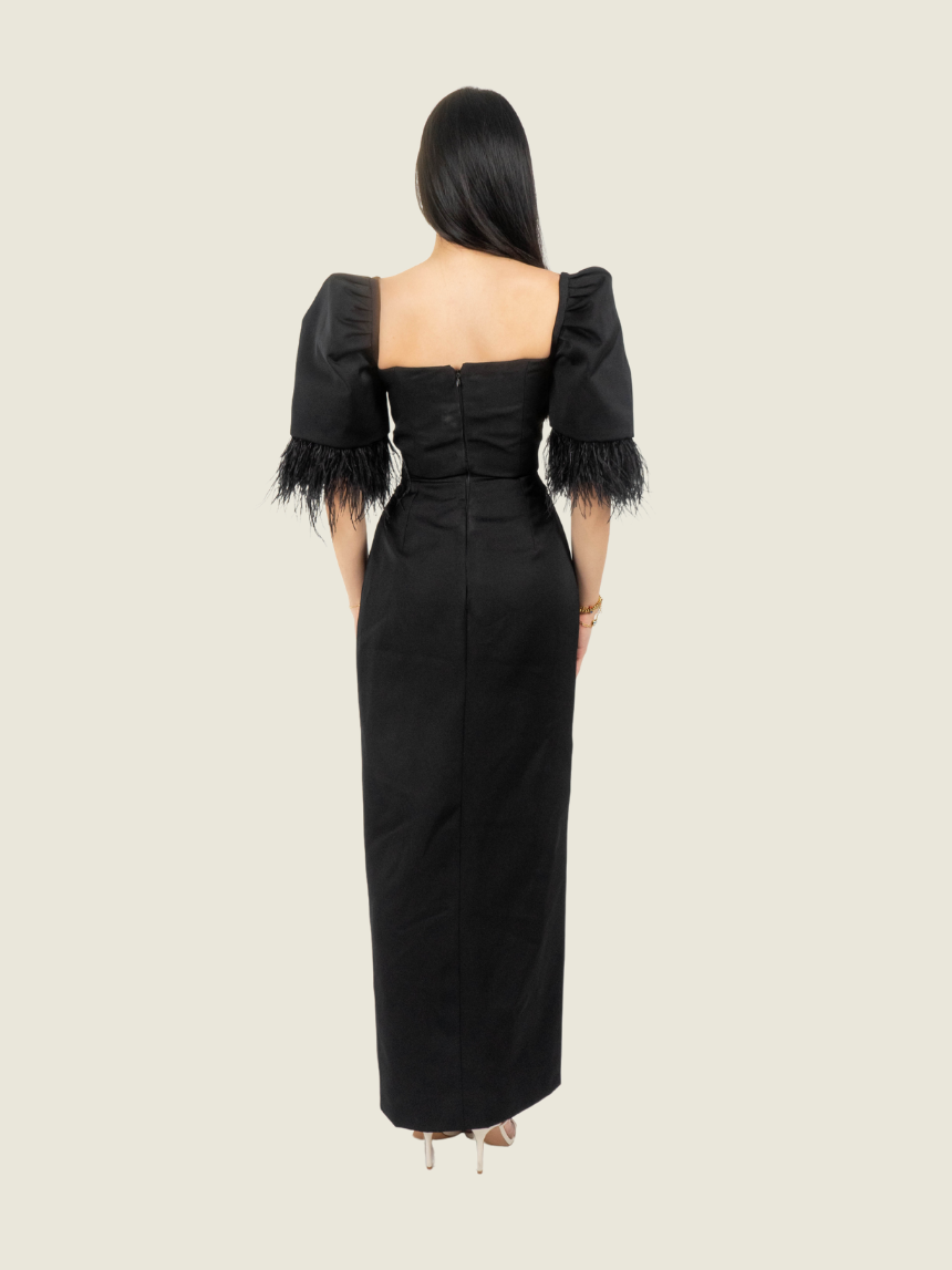 Chris Nick Black Filipiniana Long Dress