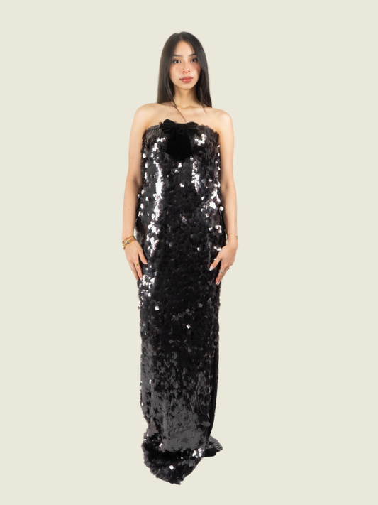 Chris Nick Black Sequin Tube Dress