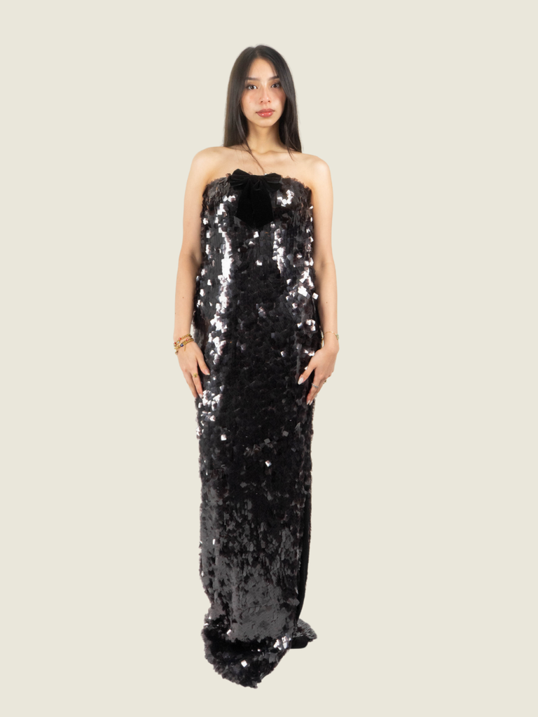 Chris Nick Black Sequin Tube Dress