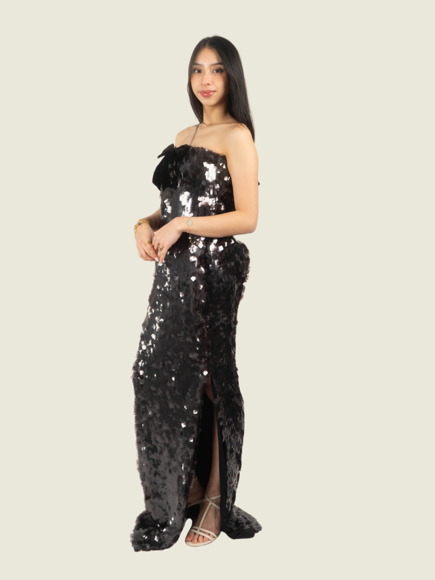 Chris Nick Black Sequin Tube Dress