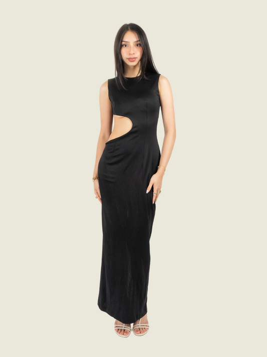 Chris Nick Black Sleeveless Cut Out Dress
