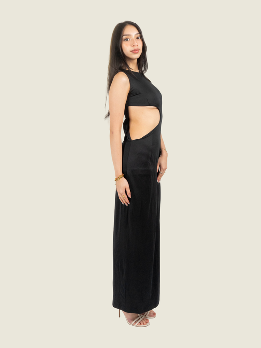 Chris Nick Black Sleeveless Cut Out Dress
