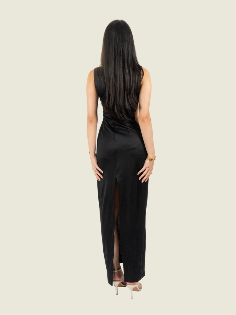 Chris Nick Black Sleeveless Cut Out Dress