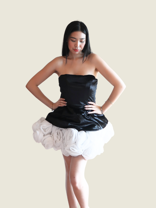 Chynna Mamawal Black and White Mini Dress
