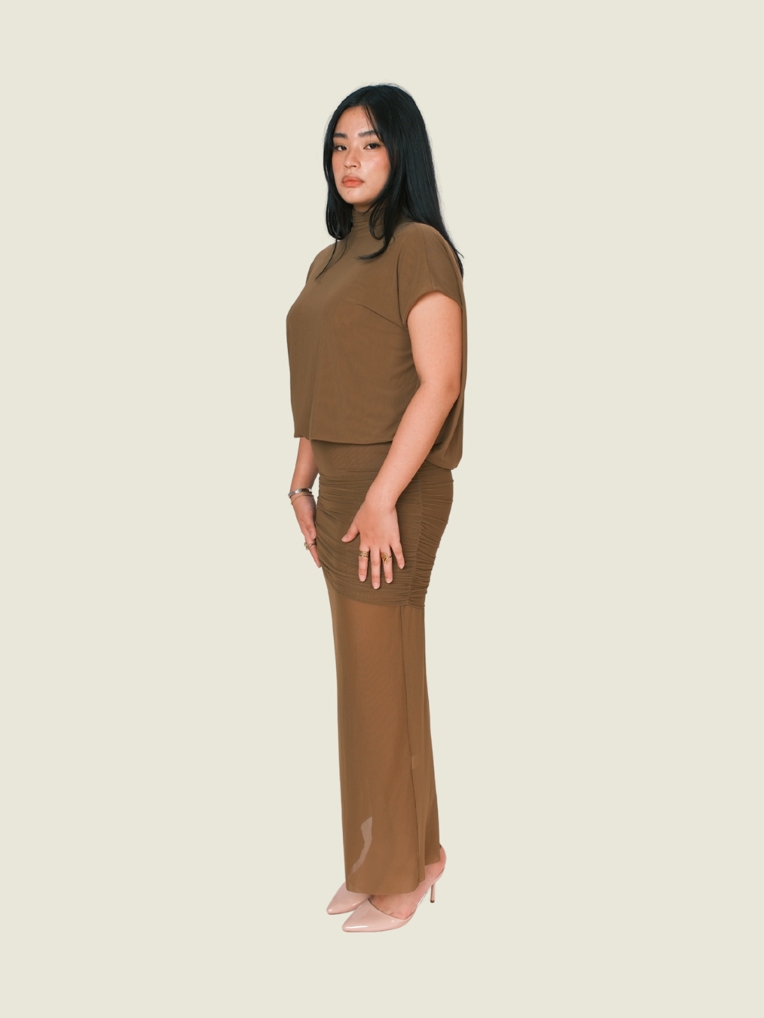 Cocosin Dark Olive Dune Glow Dress