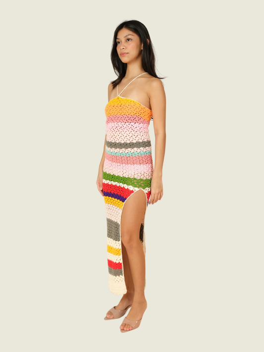 Colorful Crochet Maxi Dress