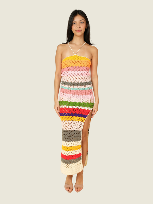Colorful Crochet Maxi Dress