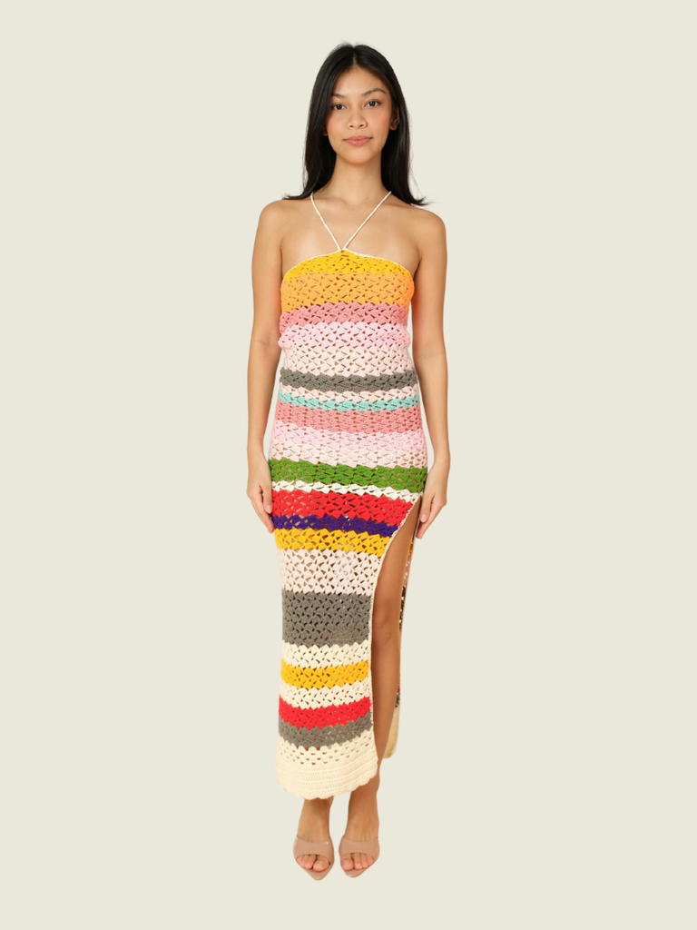 Colorful Crochet Maxi Dress