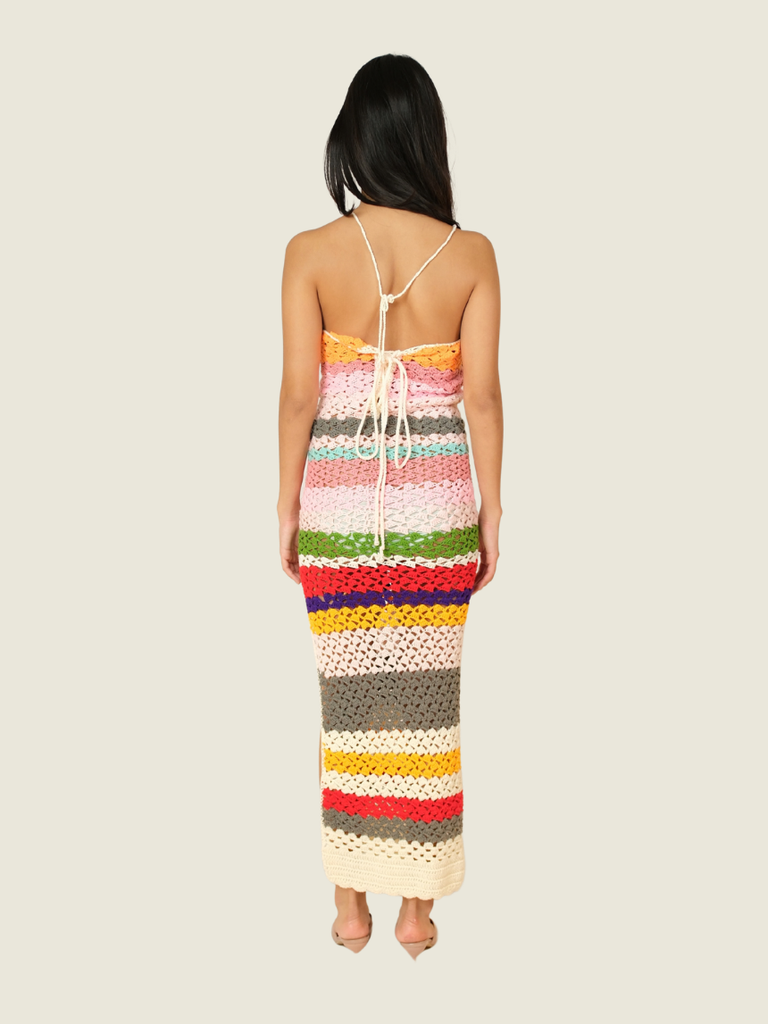 Colorful Crochet Maxi Dress