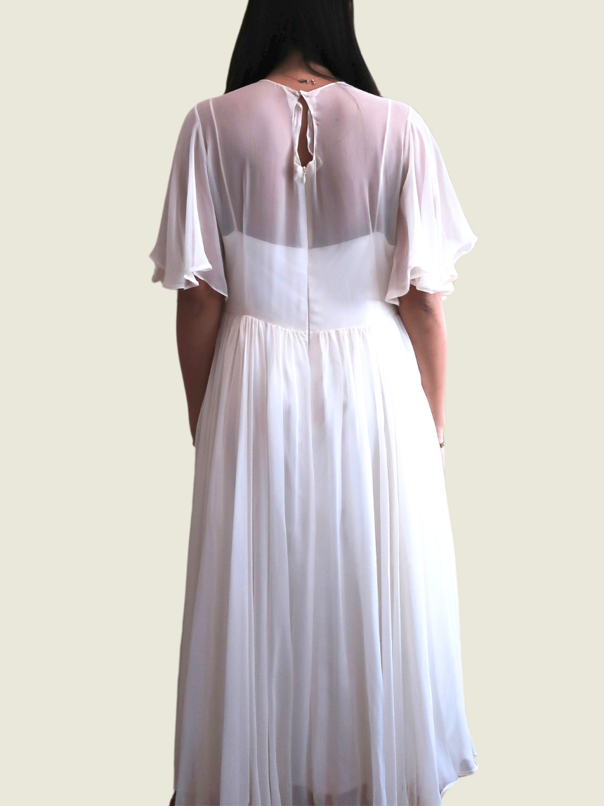 Custom White Chiffon Dress