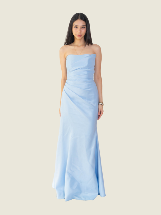 Custom Blue Tube Long Gown
