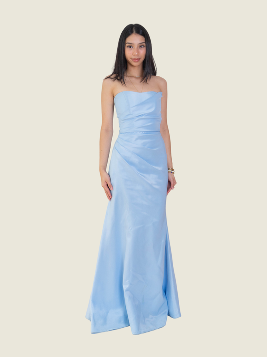 Custom Blue Tube Long Gown