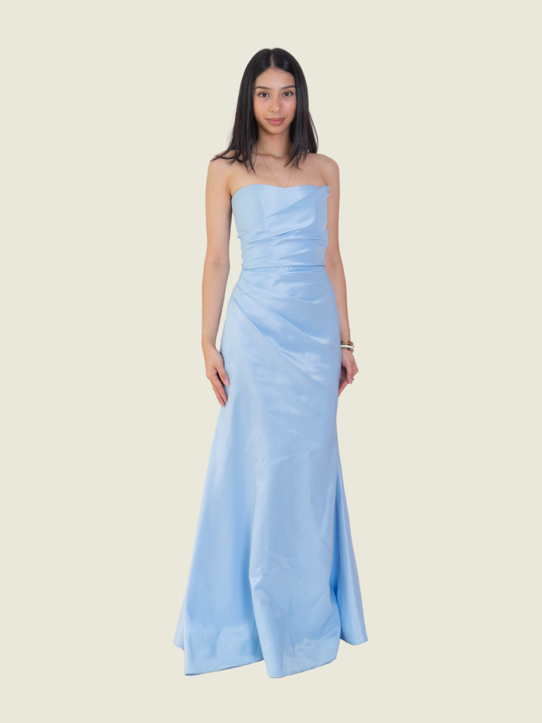 Custom Blue Tube Long Gown