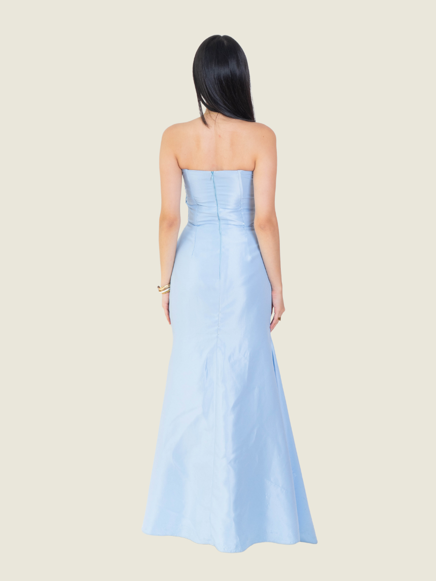 Custom Blue Tube Long Gown