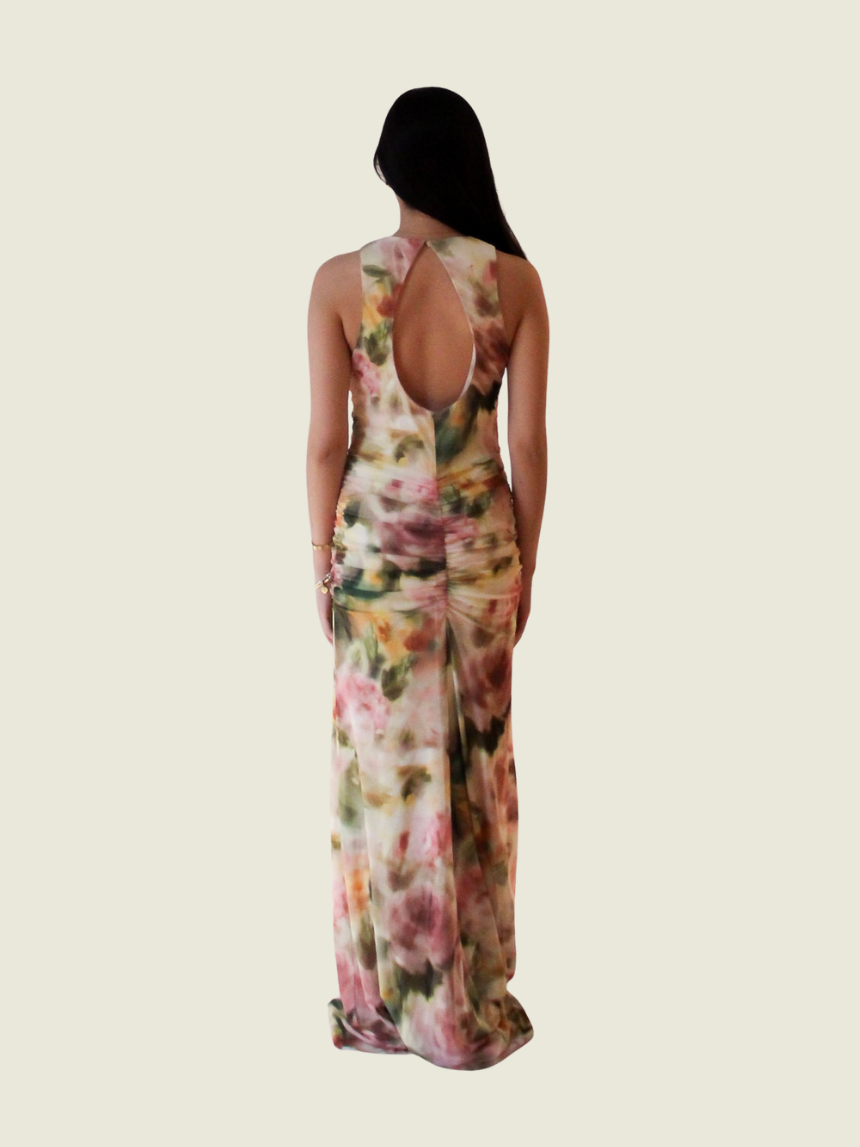 Eve Black Halo Pastel Floral Bodycon